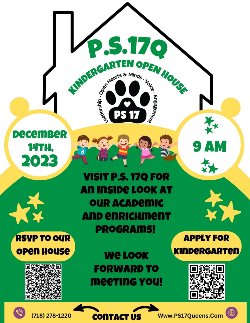 P.S. 17Q Open House- December 14th, 2023